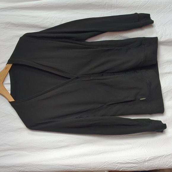 Icebreaker cardigan black Merino wool medium - Picture 6 of 6